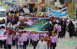 راهپیمایی 13 آبان در شهر بالاده کازرون/ عکس از یحیی گندمی