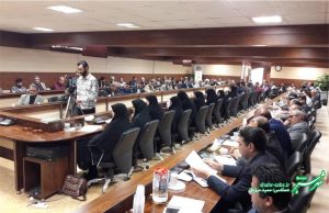 معارفه حجت الاسلام والمسلمین محمد حسین مدبر امام جمعه جهرم، به عنوان رئیس ستاد امر به معروف و نهی از منکر شهرستان جهرم و غلامرضا توکل به عنوان دبیر آن با حضور دبیر ستاد امر به معروف و نهی از منکر استان در سالن اجتماعات فرمانداری شهرستان جهرم / عکس: حمید مرزبان