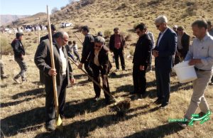 اجرای طرح غنی سازی بیولوژیک جهت کاشت بذر ۲۱۰ هکتار جنگل منطقه پیرشکفت