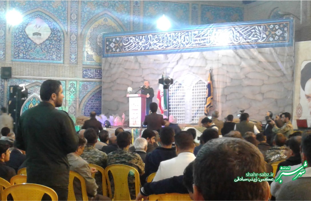 سردار سلامی/ یادواره شهدای کازرون/ دی ماه 97/ مصلی نمازجمعه کازرون/ آرامگاه شهید حمزه/ عکس: زینب صادقی